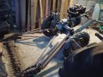 Ouderwetse grasmaai machine